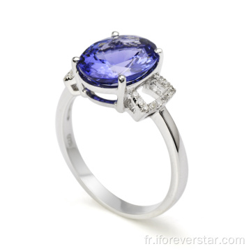 Tanzanite Bague à doigt 925 bijoux en argent